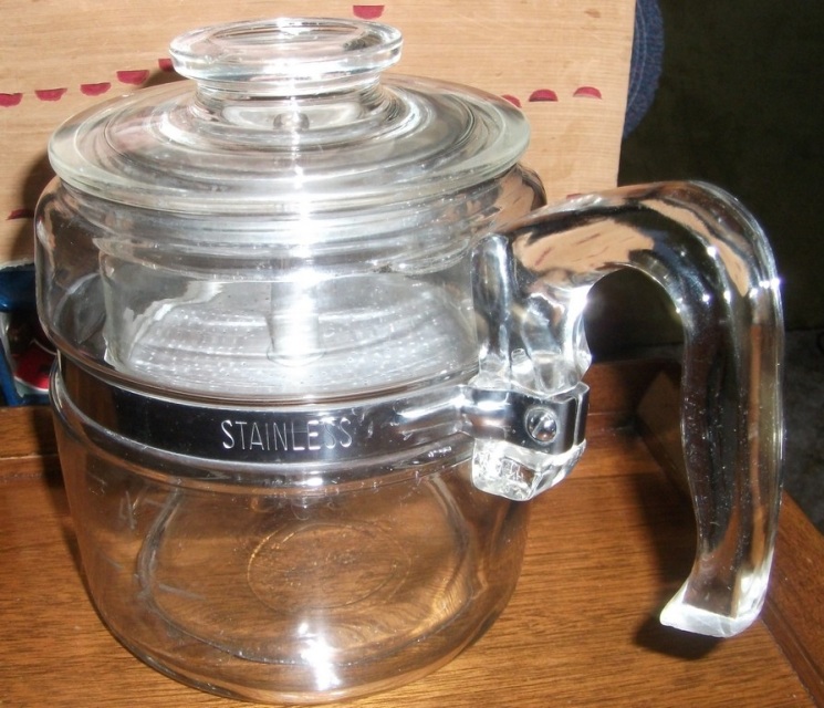 Stove Maker 4 Vintage Flameware Coffee Pot  mugs Glass easter Cup coffee Top cup vintage Pyrex
