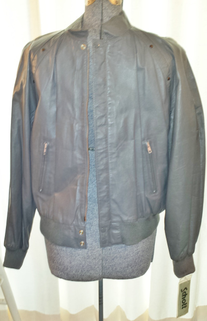 Schott Sportswear Grey Leather Jacket with Tags Vintage Stock