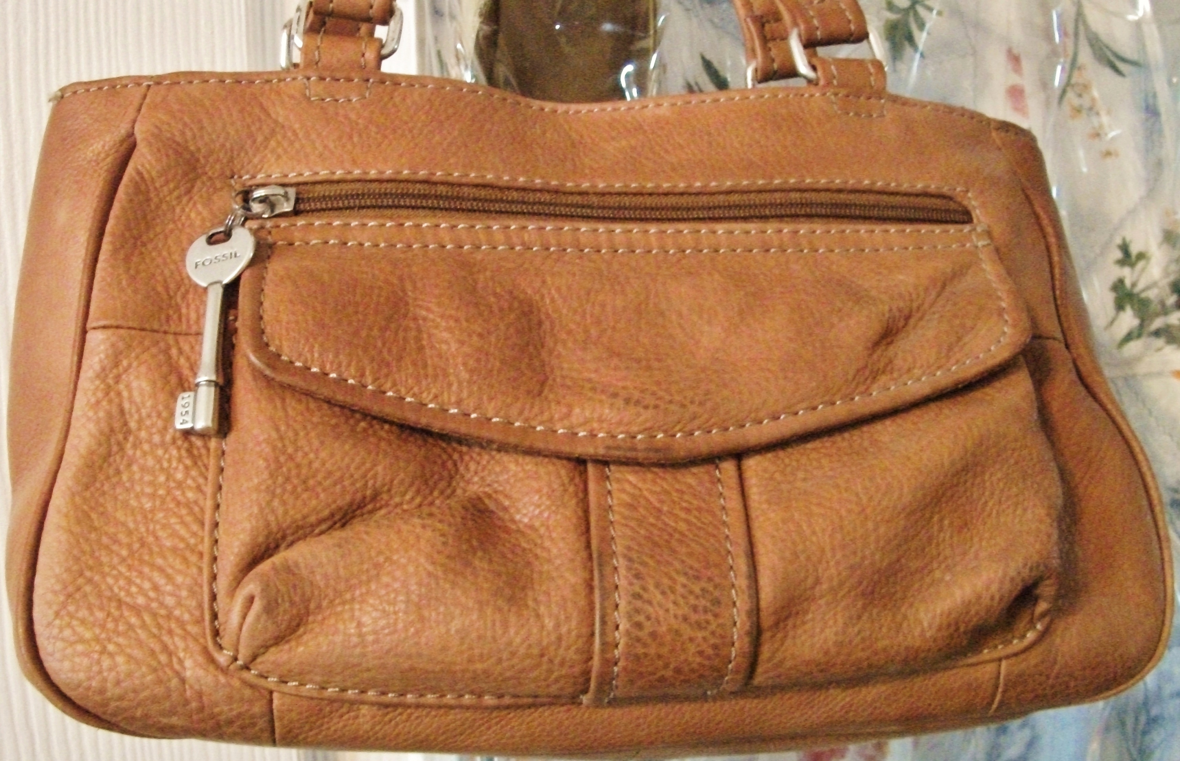 Vintage Fossil Purse Black Leather Pebbled Shoulder Bag Key Charm 75082 Y2K  90s | eBay